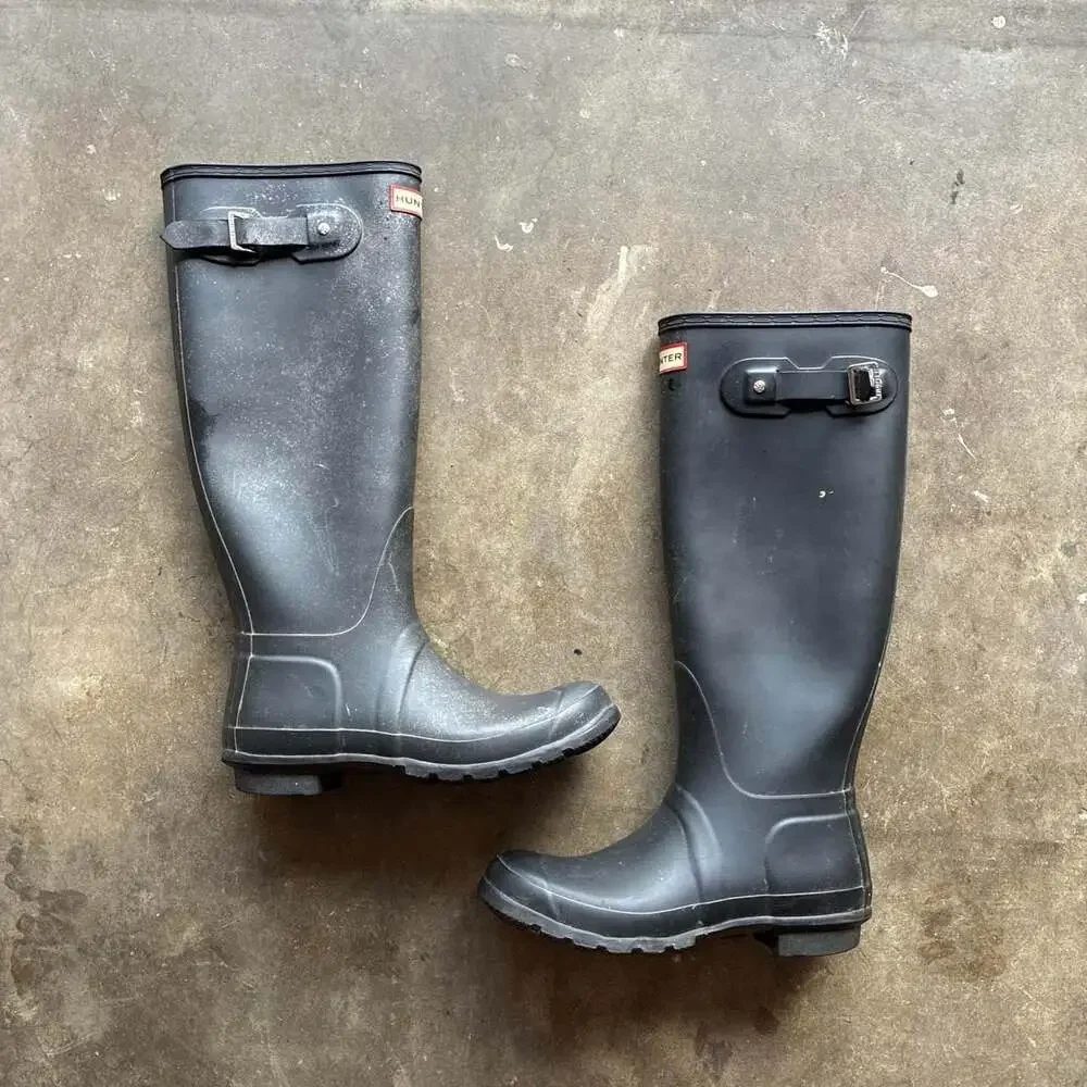 Hunter Original Tall Rain Boots Black Size 8